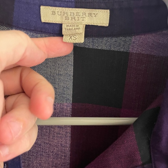 Burberry Brit women’s purple nova check babydoll dress with 3/4 sleeves XS - Picture 6 of 6